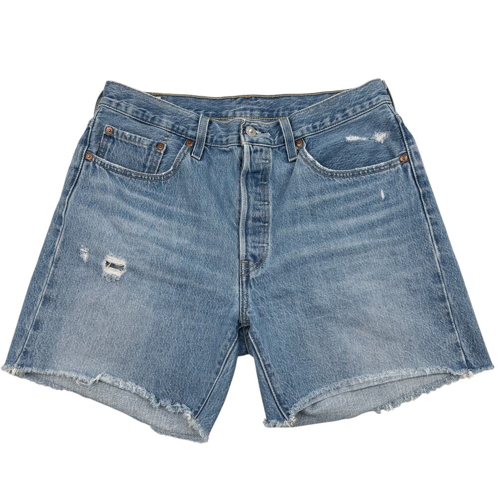 Levi’s Premium 501 Denim Shorts Distressed Cutoff High Rise 31 Summer